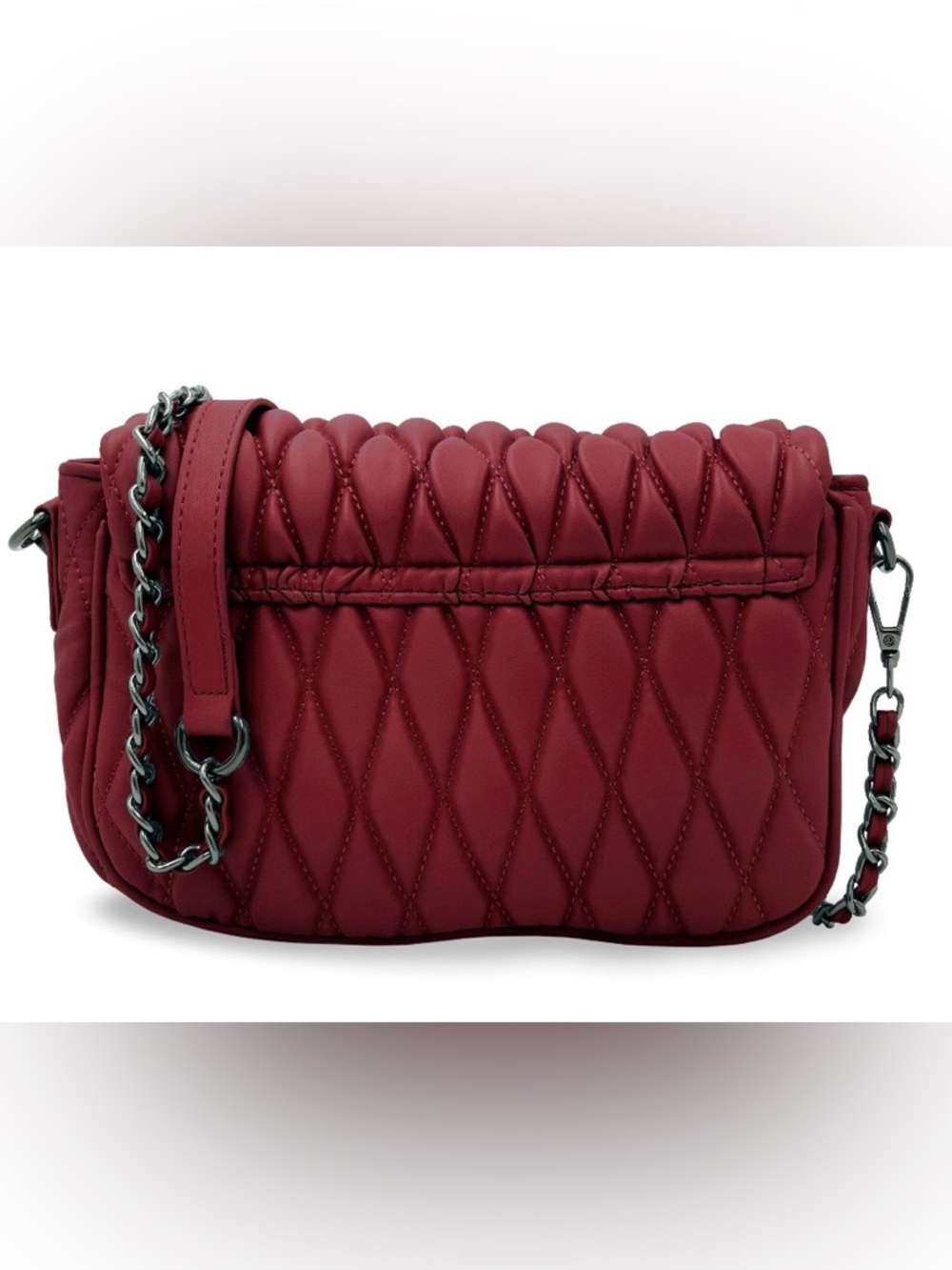 Badgley Mischka NWT Quilted Crossbody Bag in Wine - Picture 3 of 5